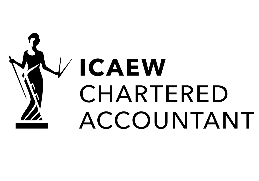 ICAEW Chartered Accountant logo – a black-and-white emblem showing a standing figure holding a staff, with the text ‘ICAEW Chartered Accountant’ beside it.